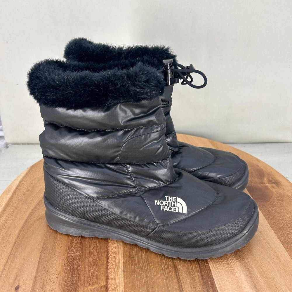 The North Face Womens Nuptse Purna II Black Winter Snow Boots Size 8 Insulated